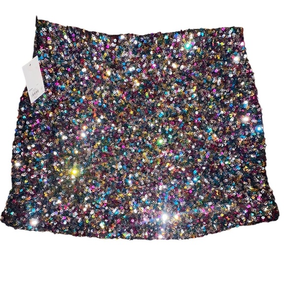 NWT | SO | Women’s Sparkling Sequin Mini Skirt - Size L - Picture 2 of 9